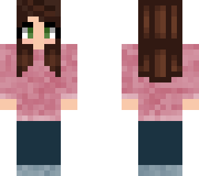 girl in long pink sweater