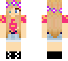 girl with flower crown and beach shirt