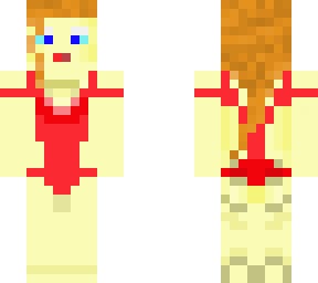 girl with red swimming suit