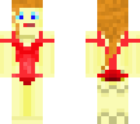 girl with red swimming suit