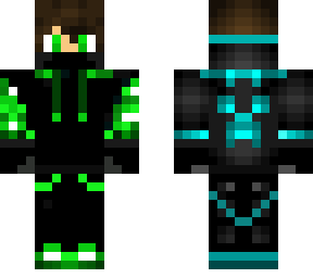 green and blue masked hoodie boy