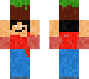 noob carrying a grass block