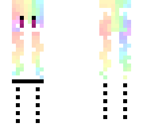 rainbow hair girl black/white/rainbow