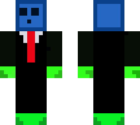blue slime in a suit