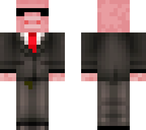 cool pig in a suit
