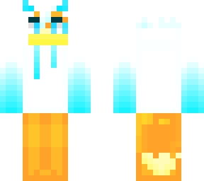 endi in white cyan bleu hood