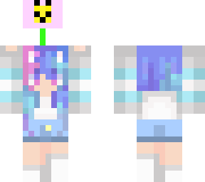 girl carrying a smileing flower plush
