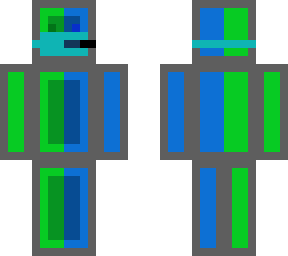 green and blue slime with mask and mic headphones