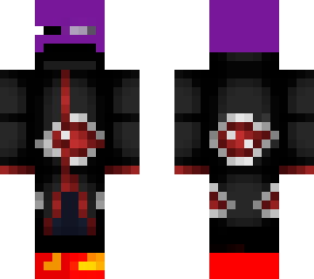 hombre morado con ropa de akatsuki y zapatillas de rayo maquin