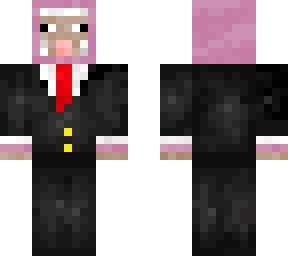 pink sheep wearing a suit