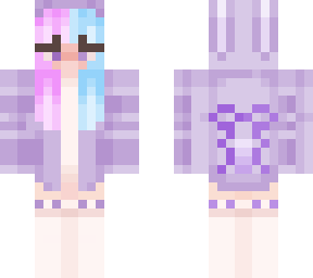 purple bunny with pink and blue hair (my bff sweetbunnyy's skin)