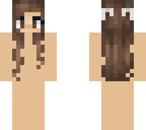 base skin girl with white bows in hair