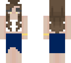 brown haired girl with skirt <3