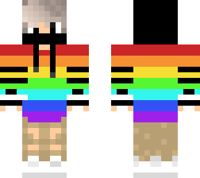 rainbow boy face mask w/cape