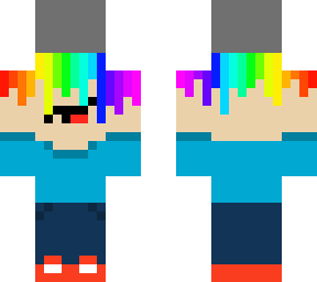 boy with rainbow bucket