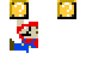 mario hitting mystery block( tried my best on mystery block)