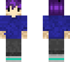 purple hair ***** with blue shirt