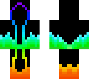 rainbow hooded figure