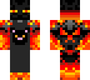 black cat caf apron (fire enderman)