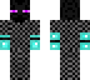 chainmail enderman with diamond gauntlets and elbow guards