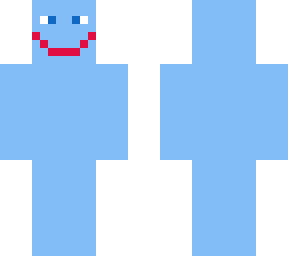 light blue skin with face