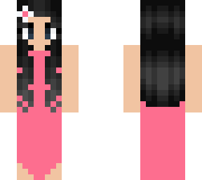pink dress black hair