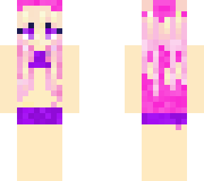 pretty girl wearing purple bikini