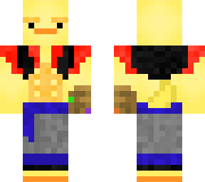 duck with thanos' gauntlet and gogeta's clothes (with abs)