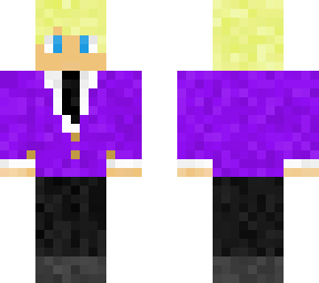 purple suited man with blond hair