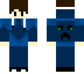 blue guy with a creeper hoodie