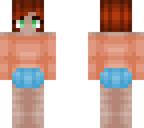 girl - short redhead - neon orange tshirt w/ shorts