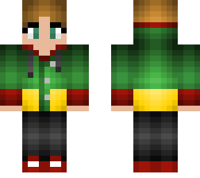 green, red, and yellow jacket