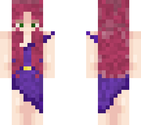 purple dress with gold buckle