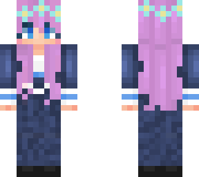 ldshadowlady with dress, flower crown and purple hair