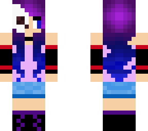 purple hair skeleton girl