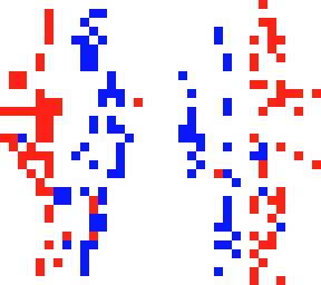red & blue glitch