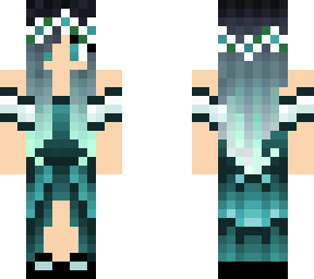 aqua girl with flower crown