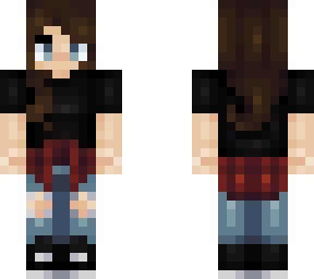 brunette w. red plaid wrap