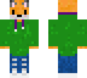 fox, green hoodie