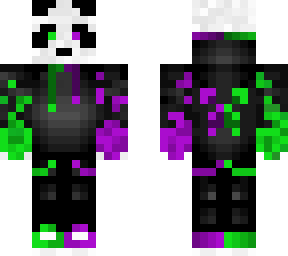 green and purple panda