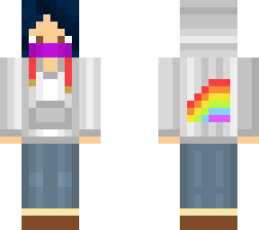 grey rainbow hoodie girl