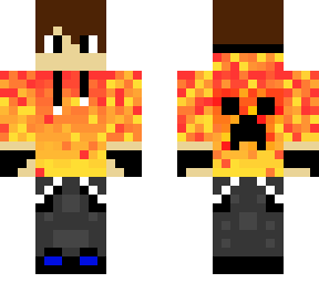 guy in fire creeper hoodie