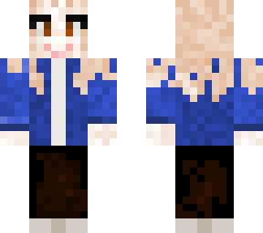 girl in blue jacket+skirt