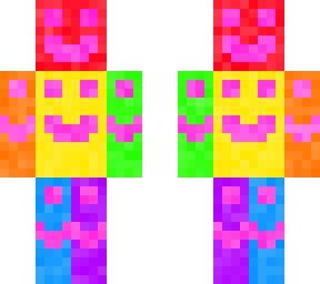 multicoloured skin with faces