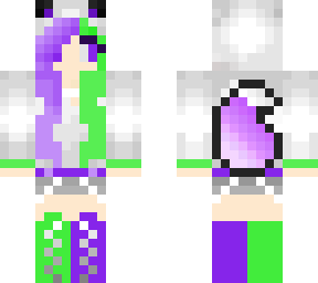 purple and green fox