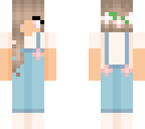 blonde girl in overalls & pink