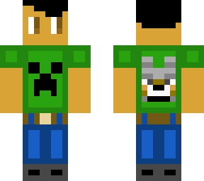 boy with creeper/wolf shirt