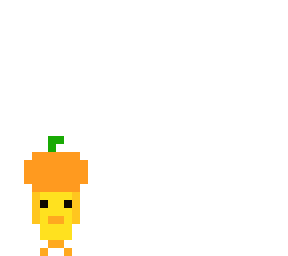chick holding a pumkin