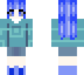 cute blue hair girl