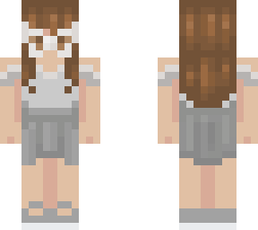 girl in gray dress w/ mask